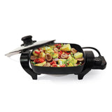 8 in. Black Non-Stick Electric Skillet with Heat Resistant Handles