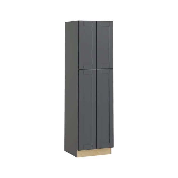 Home Decorators Collection Washington 24 in. W x 24 in. D x 84 in. H Assembled Plywood Pantry Kitchen Cabinet in Onyx with Soft Close