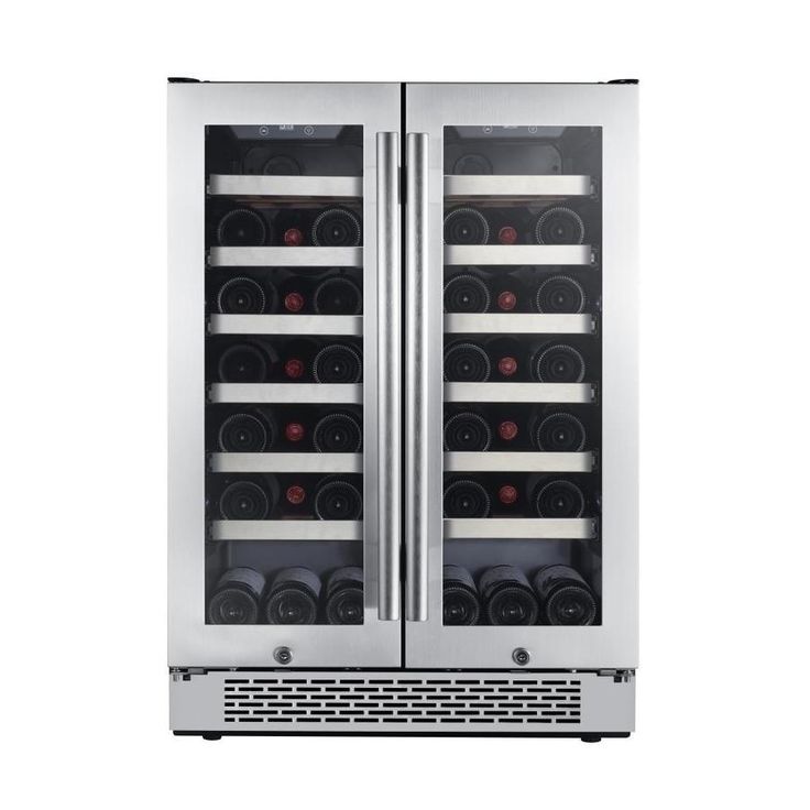 Avallon 42-Bottle Capacity Stainless Steel Dual Zone Cooling Built-In/Freestanding Wine Chiller