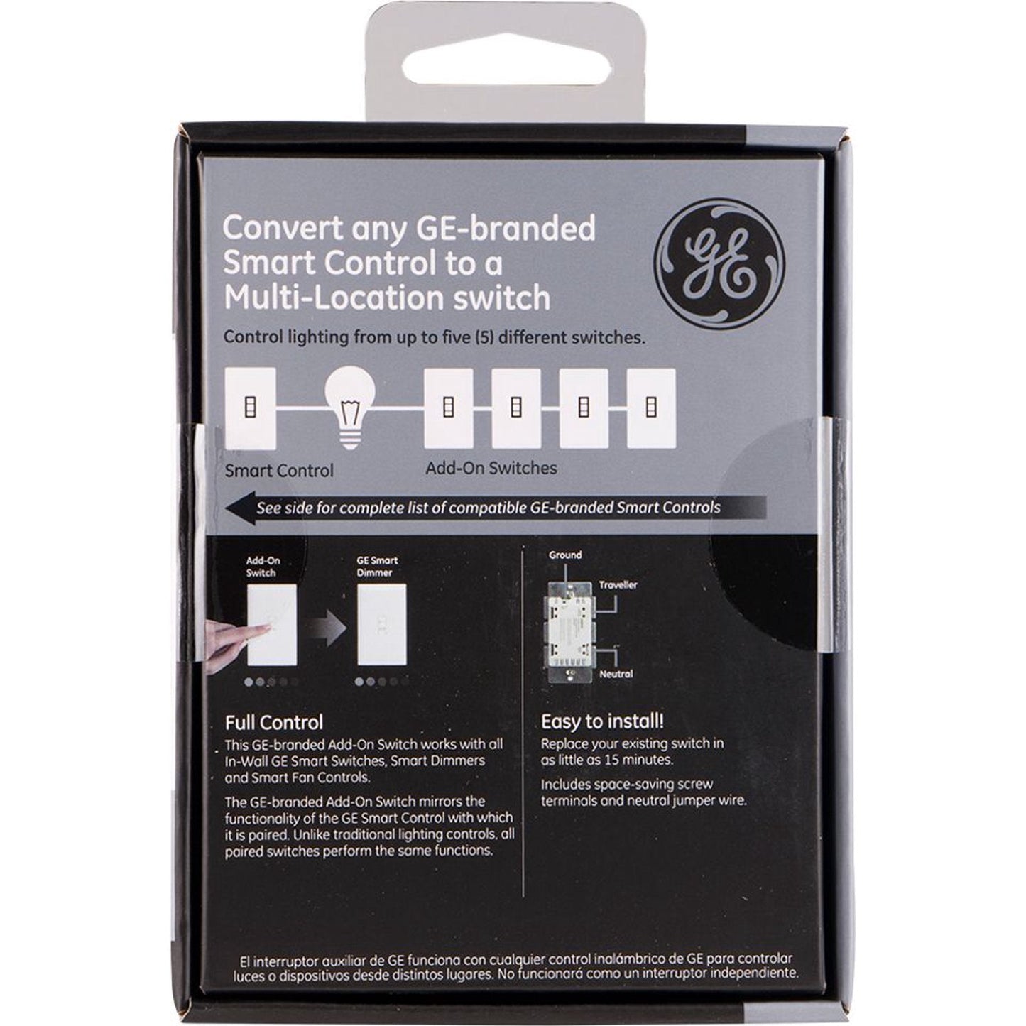 GE Z-Wave/ZigBee/Bluetooth Add-On 3-Way Toggle Light Switch, White, 12728