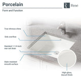 Under-Mount Porcelain Bathroom Sink in Biscuit with Pop-Up Drain in Antique Bronze - Super Arbor