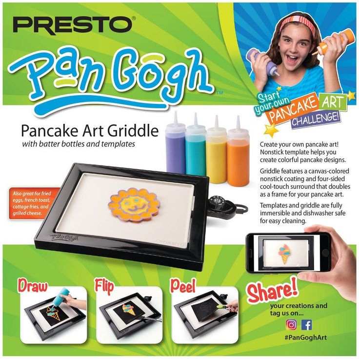 112.5 sq. in. Black Non-Stick PanGogh Electric Griddle Pancake Art Kit