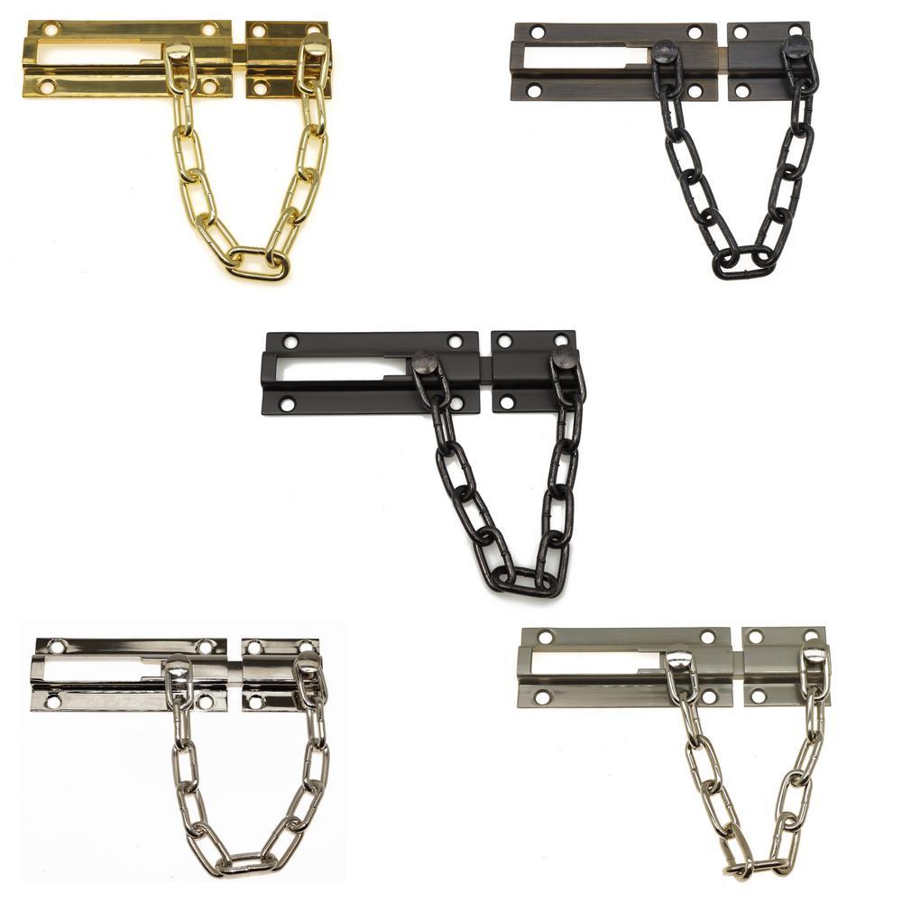 Solid Brass Chain Bolt Guard in Satin Nickel - Super Arbor