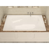 Amethyst 6 ft. Acrylic Center Drain Rectangular Drop-in Non-Whirlpool Bathtub in White - Super Arbor