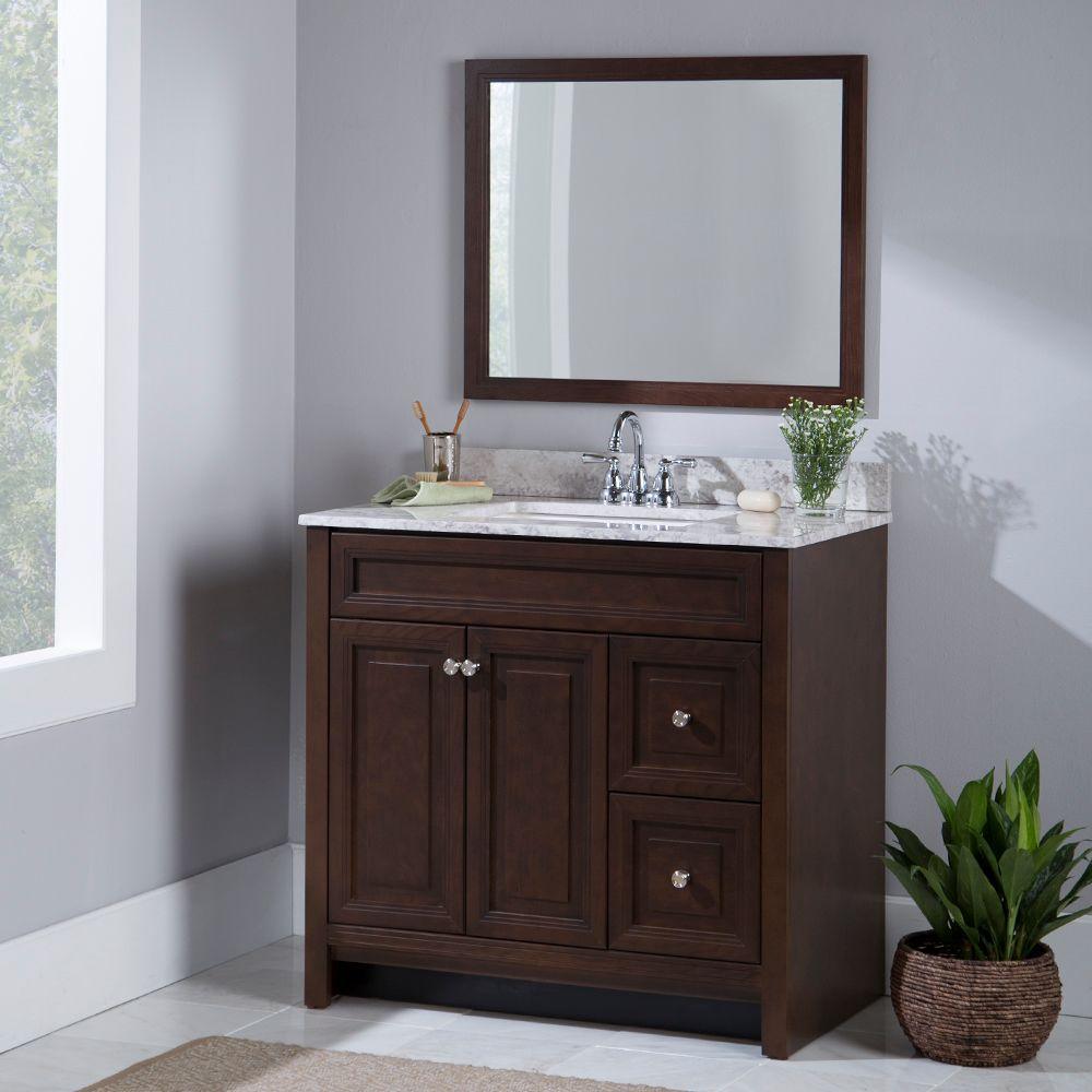 Brinkhill 36 in. W x 34 in. H x 22 in. D Bath Vanity Cabinet Only in Cognac - Super Arbor