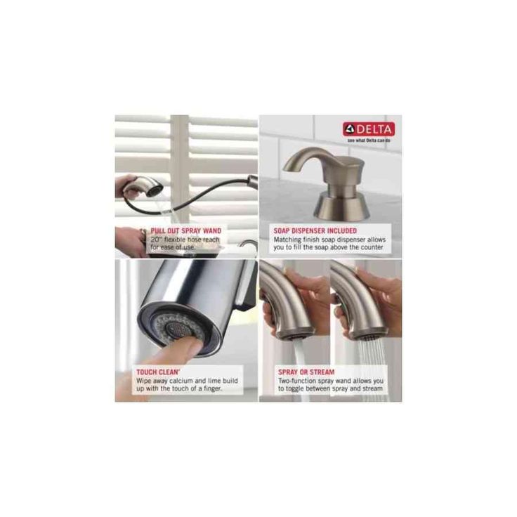 Delta Ashton Stainless 1-Handle Deck-Mount Pull-Down Handle Kitchen Faucet (Deck Plate Included)