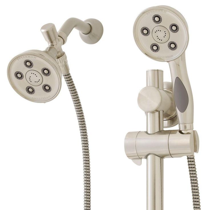 3-spray 3.75 in. Dual Shower Head and Handheld Shower Head in Brushed Nickel