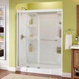 Simplicity 60 in. x 70 in. Semi-Frameless Traditional Sliding Shower Door in Nickel with Transition Glass - Super Arbor