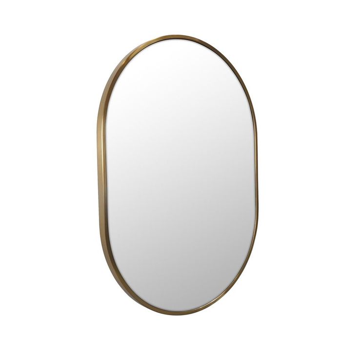 28 in. x 20 in. Pill Shape Black Stainless Steel Framed Mirror