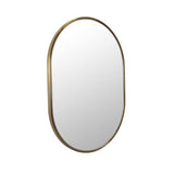 28 in. x 20 in. Pill Shape Black Stainless Steel Framed Mirror