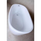 Fusion 59 in. Acrylic Front Drain Flatbottom Freestanding Bathtub in White - Super Arbor