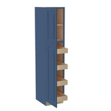 Home Decorators Collection Grayson 18 in. W x 24 in. D x 84 in. H Assembled Plywood Pantry Kitchen Cabinet in Mythic Blue with 4ROT Soft Close LH