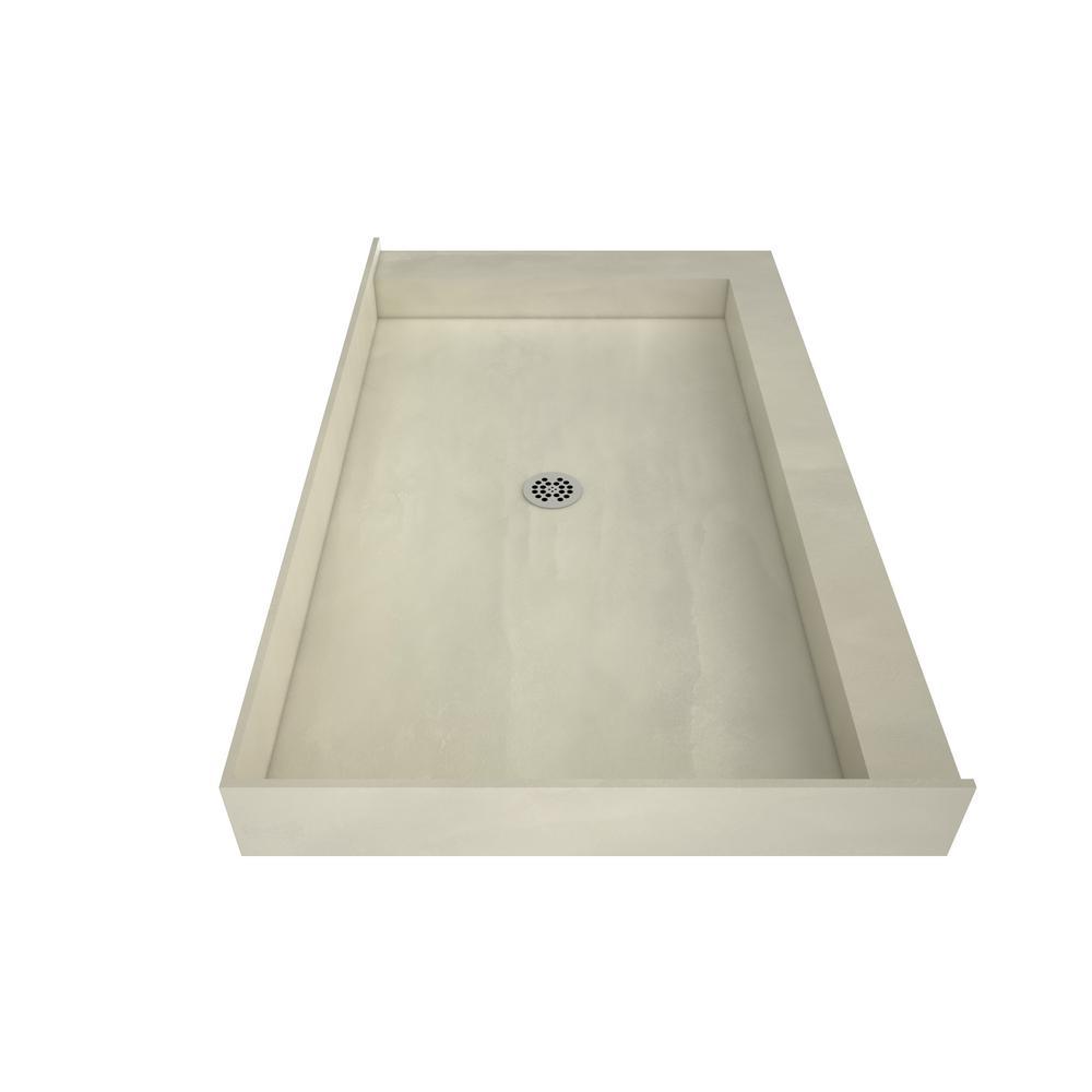 Redi Base 48 in. x 60 in. Double Threshold Shower Base with Center Drain and Polished Chrome Drain Plate - Super Arbor