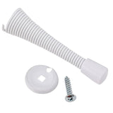 3 in. White Broad Base Spring Door Stop (5-Pack)