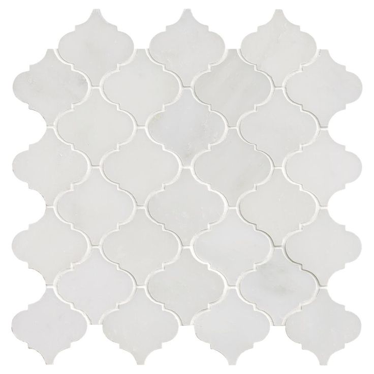 MSI Greecian White Arabesque 12 in. x 12 in. x 10 mm Polished Marble Mosaic Floor and Wall Tile (10 sq. ft./case)
