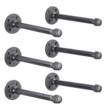 1/2 in. Black Pipe 10 in. L Wall Mounted Shelf Bracket Kit (6-Pack)