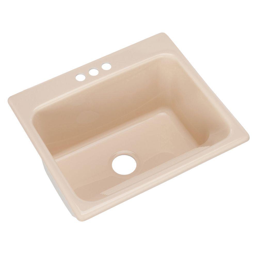 Kensington Drop-In Acrylic 25 in. 3-Hole Single Bowl Utility Sink in Ice Grey - Super Arbor