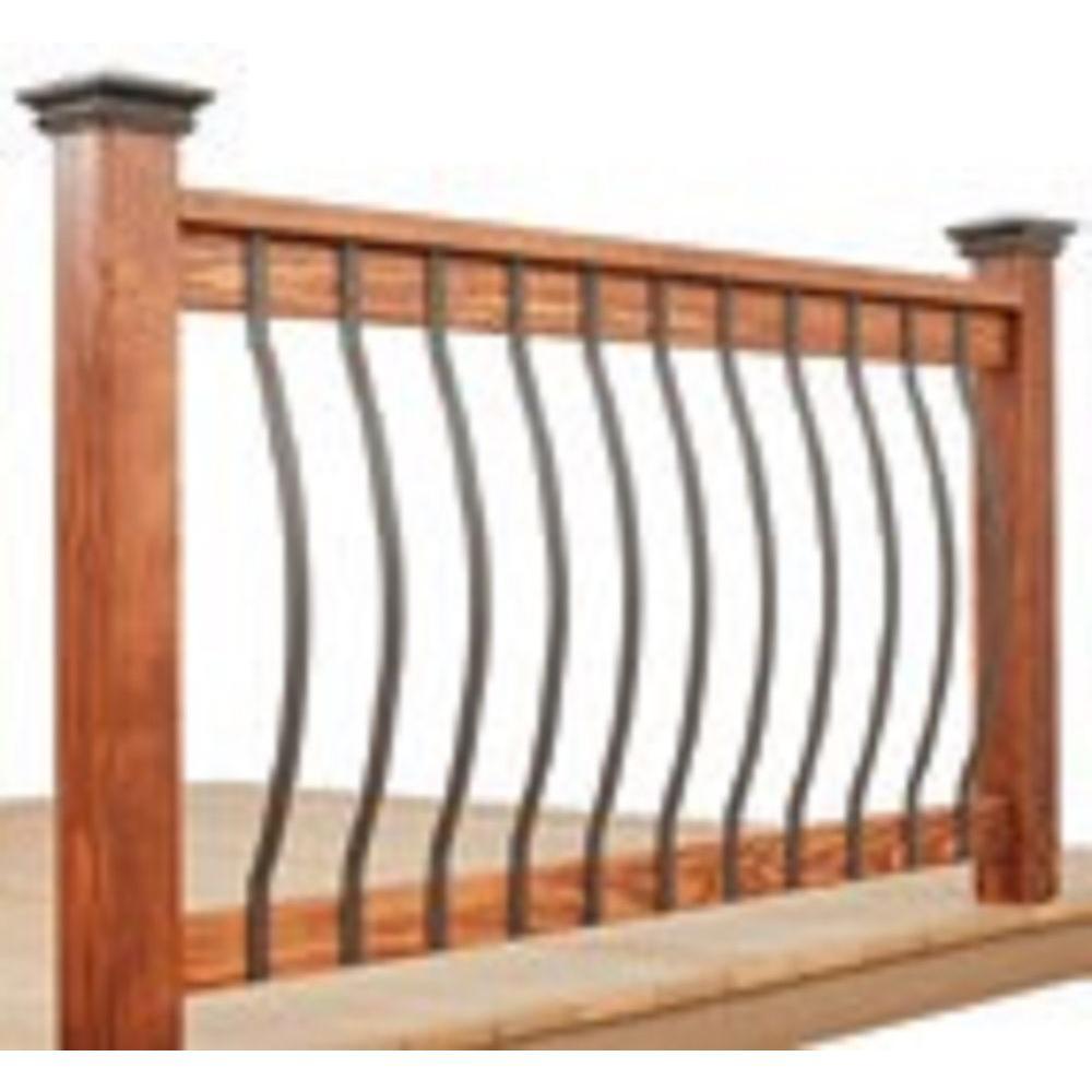 32-1/4 in. x 1 in. Charcoal Fine Textured Aluminum Bow Deck Railing Baluster (5-Pack) - Super Arbor