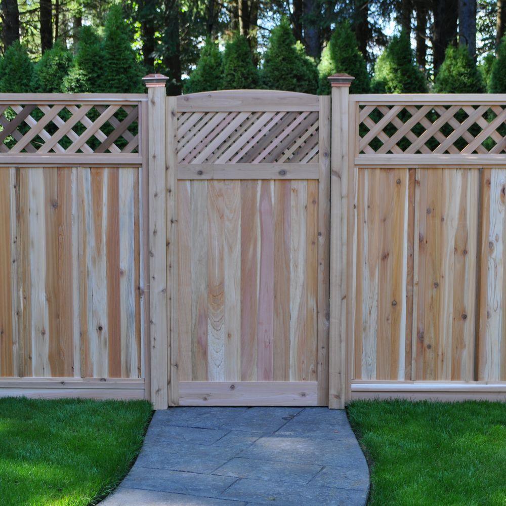 3 ft. x 6 ft. Western Red Cedar Arch Top Supreme Lattice Fence Gate - Super Arbor