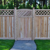 3 ft. x 6 ft. Western Red Cedar Arch Top Supreme Lattice Fence Gate - Super Arbor