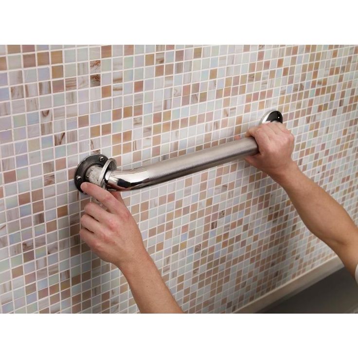 Delta 16-in Peened and Bright Stainless Wall Mount (ADA Compliant) Grab Bar