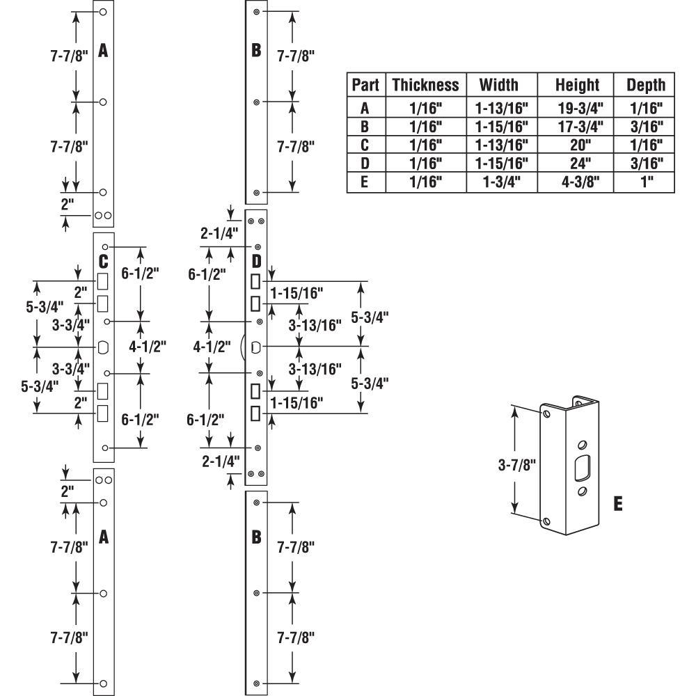 Jamb Repair and Reinforcement Kit, 59-1/2 in. Installed, Steel Construction, White - Super Arbor