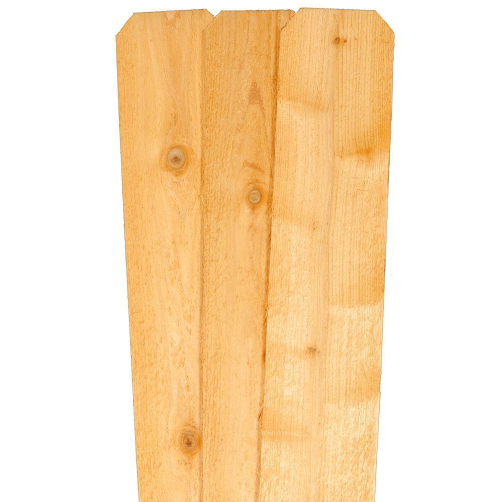 5/8 in. x 5-1/2 in. x 6 ft. Western Red Cedar Dog-Ear Fence Picket - Super Arbor