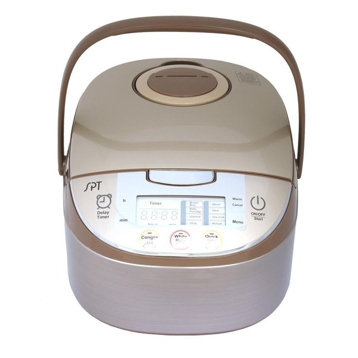8-Cup Beige Rice Cooker with Steam Basket and Built-In Timer