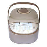 8-Cup Beige Rice Cooker with Steam Basket and Built-In Timer