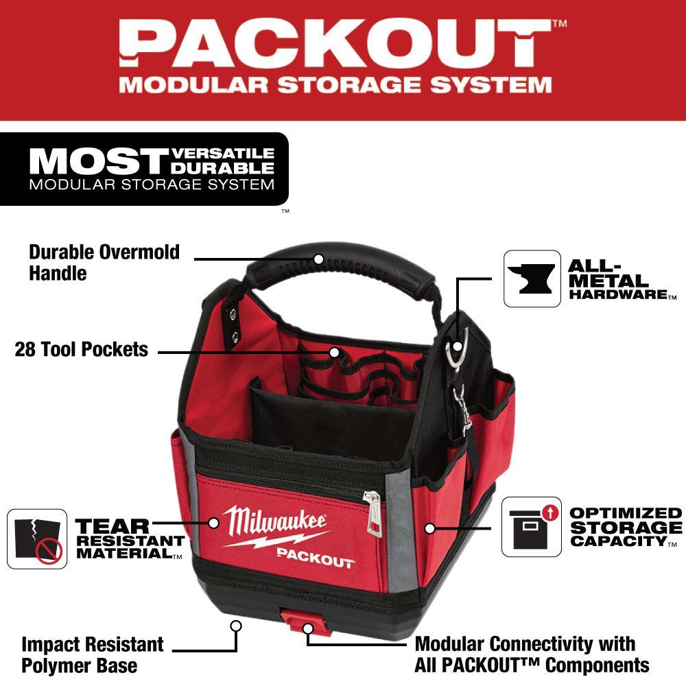 10 in. PACKOUT Tote with 25 ft. x 1.2 in. Compact Wide Blade Tape Measure (2-Pack) - Super Arbor