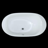 Logan 71 inches Center Drain Freestanding Bathtub in Glossy White - Super Arbor