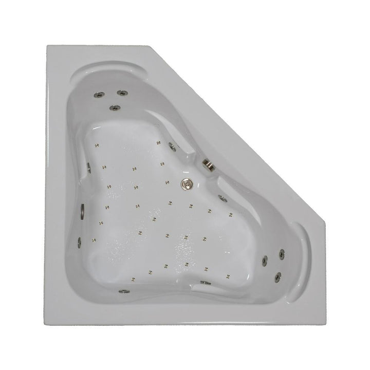 60 in. Corner Drop-in Air and Whirlpool Bath Bathtub in White - Super Arbor