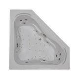 60 in. Corner Drop-in Air and Whirlpool Bath Bathtub in White - Super Arbor