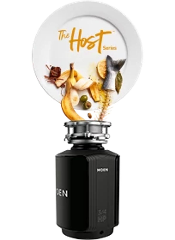 MOEN Host Series 3/4 HP Space Saving Continuous Feed Garbage Disposal with Sound Reduction and Universal Mount