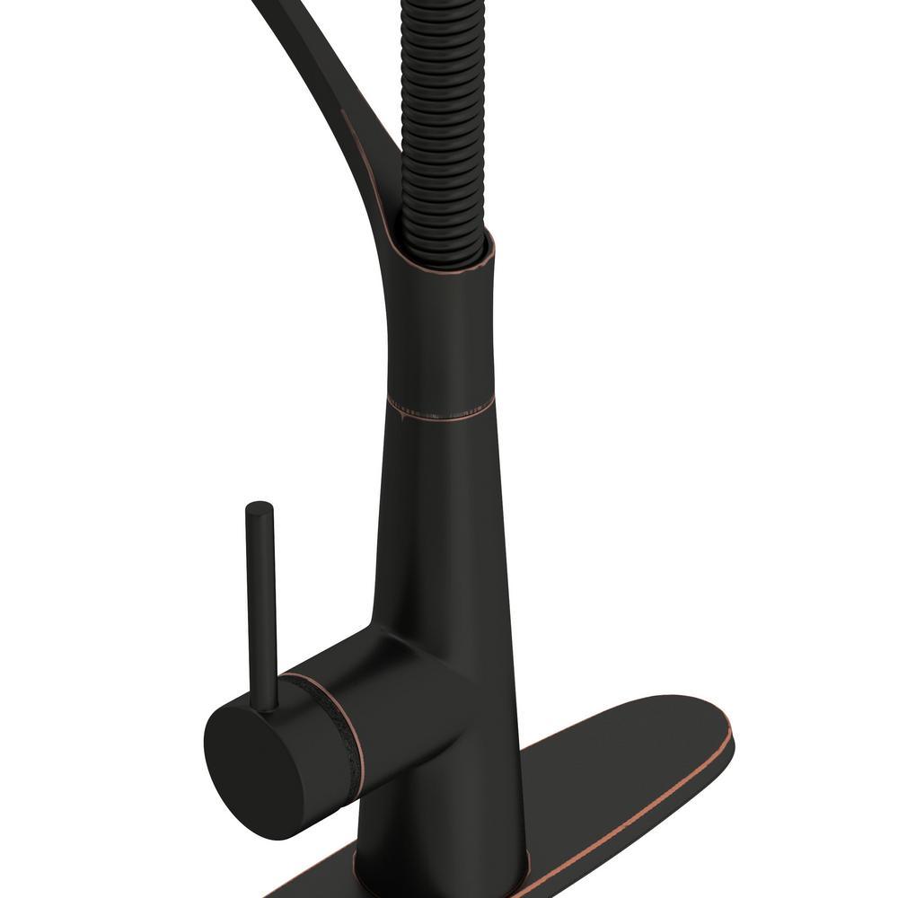 Brenner Commercial Style Single-Handle Pull-Down Sprayer Kitchen Faucet in Oil Rubbed Bronze Finish - Super Arbor