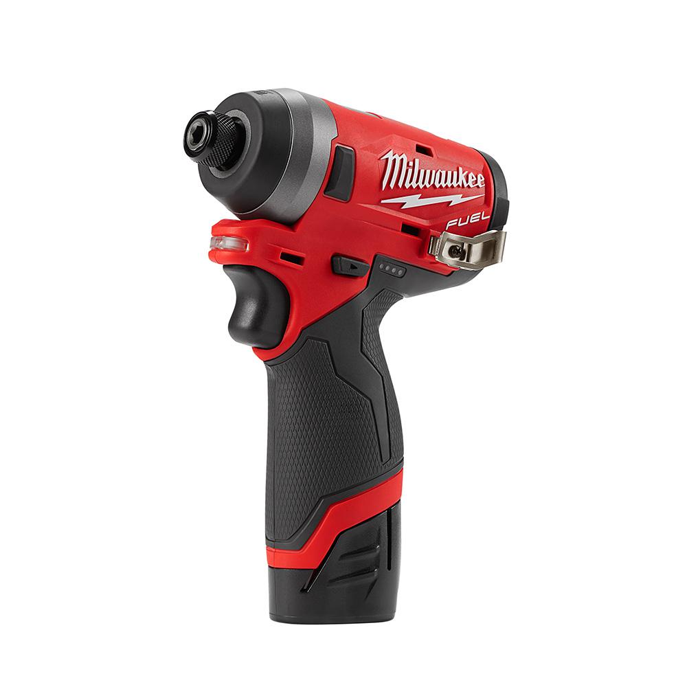M12 FUEL 12-Volt Lithium-Ion Brushless Cordless 1/4 in. Hex Impact Driver Kit with Free M12 LED Flood Light