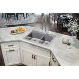 Dual Mount 18-Gauge Stainless Steel 33 in. 2-Hole 60/40 Double Bowl Kitchen Sink with Grid and Drain Assemblies