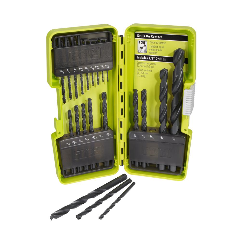 18-Volt Cordless 2-Speed 1/2 in. Compact Drill/Driver Kit and Black Oxide Drill Bit Set (21-Piece) - Super Arbor