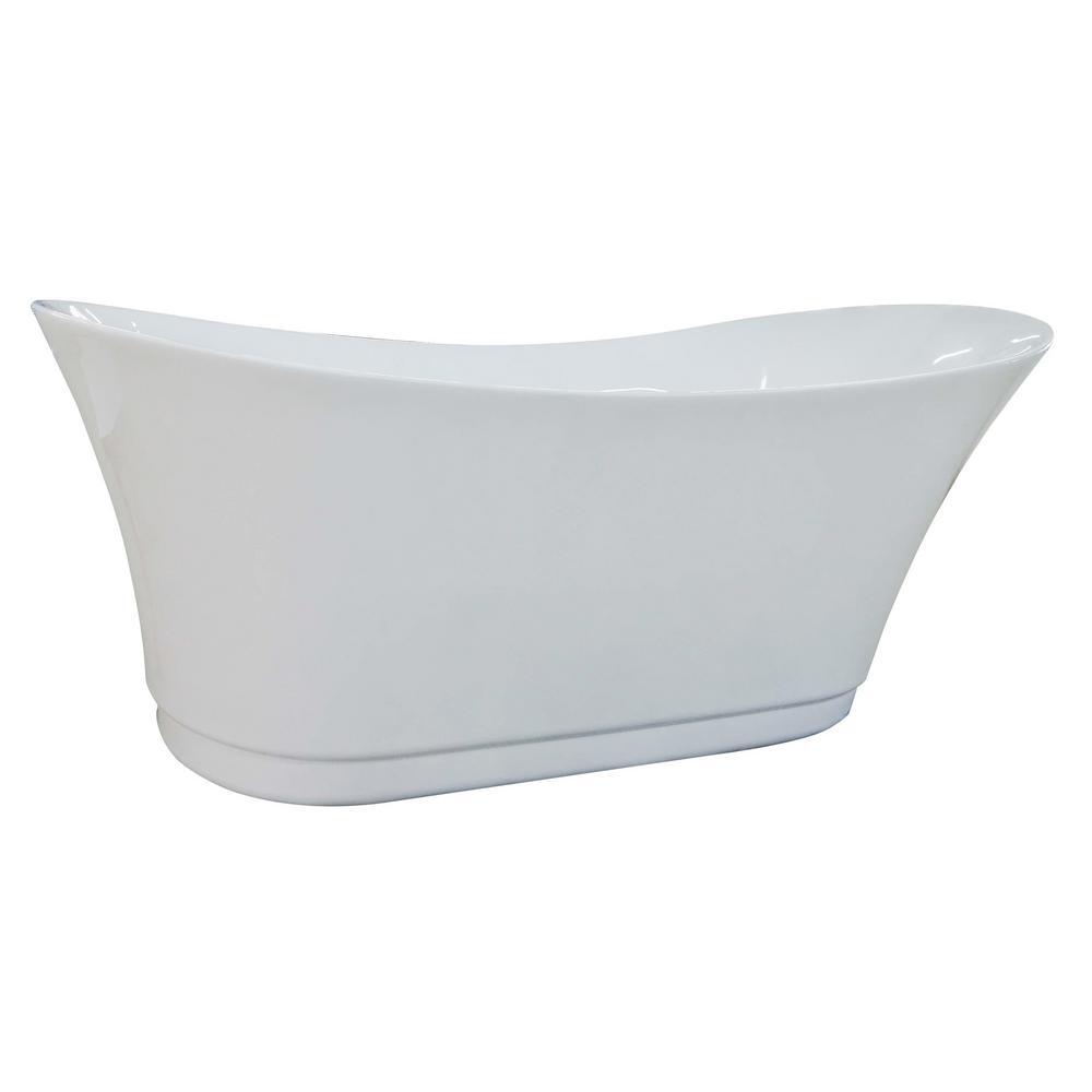 69 in. Acrylic Flatbottom Air Bath Bathtub in White - Super Arbor