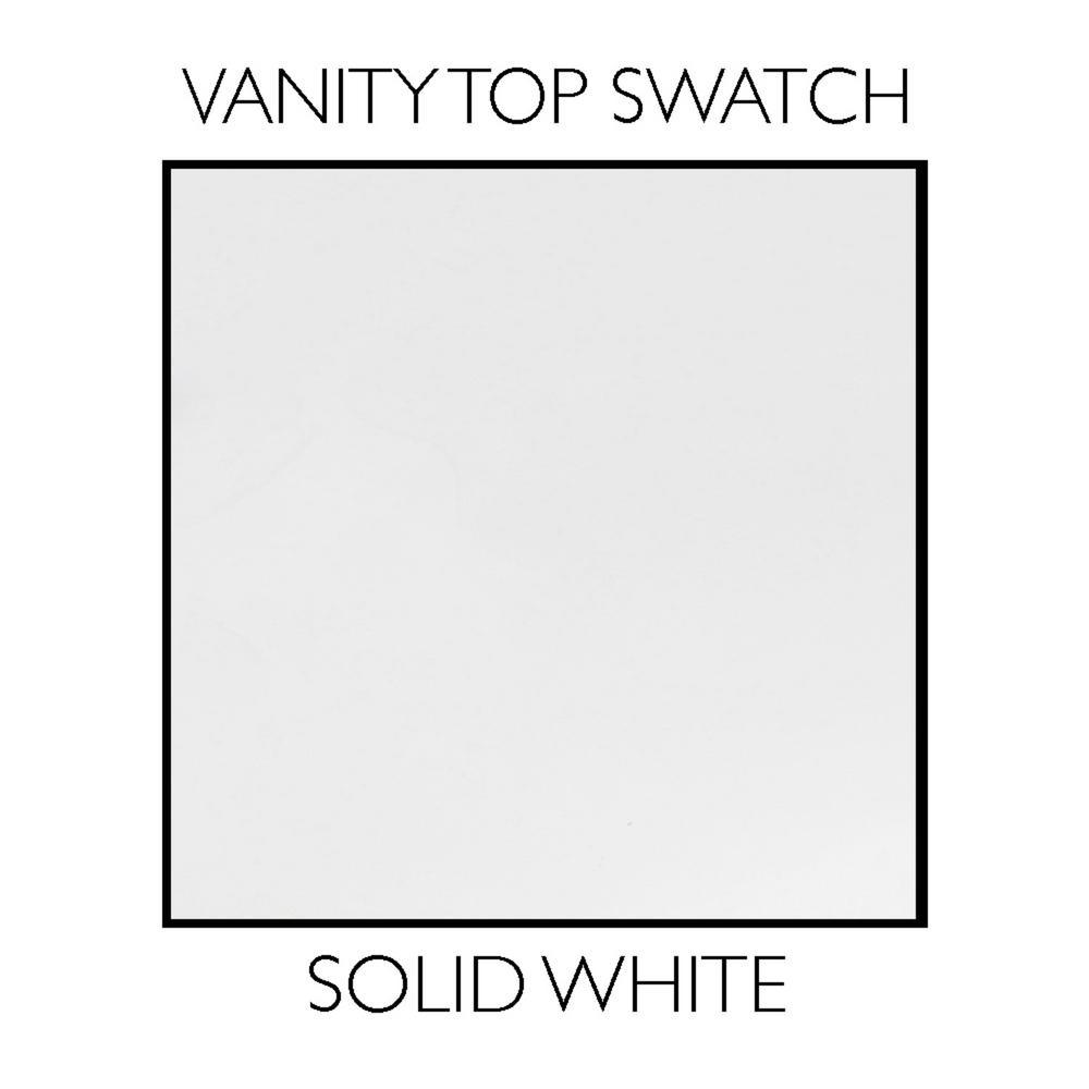 61 in. W Cultured Marble Vanity Top in Solid White with 4 in. Center Set Solid White Single Basin - Super Arbor