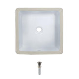 MR Direct Undermount Porcelain Bathroom Sink in White with Pop-Up Drain in Brushed Nickel