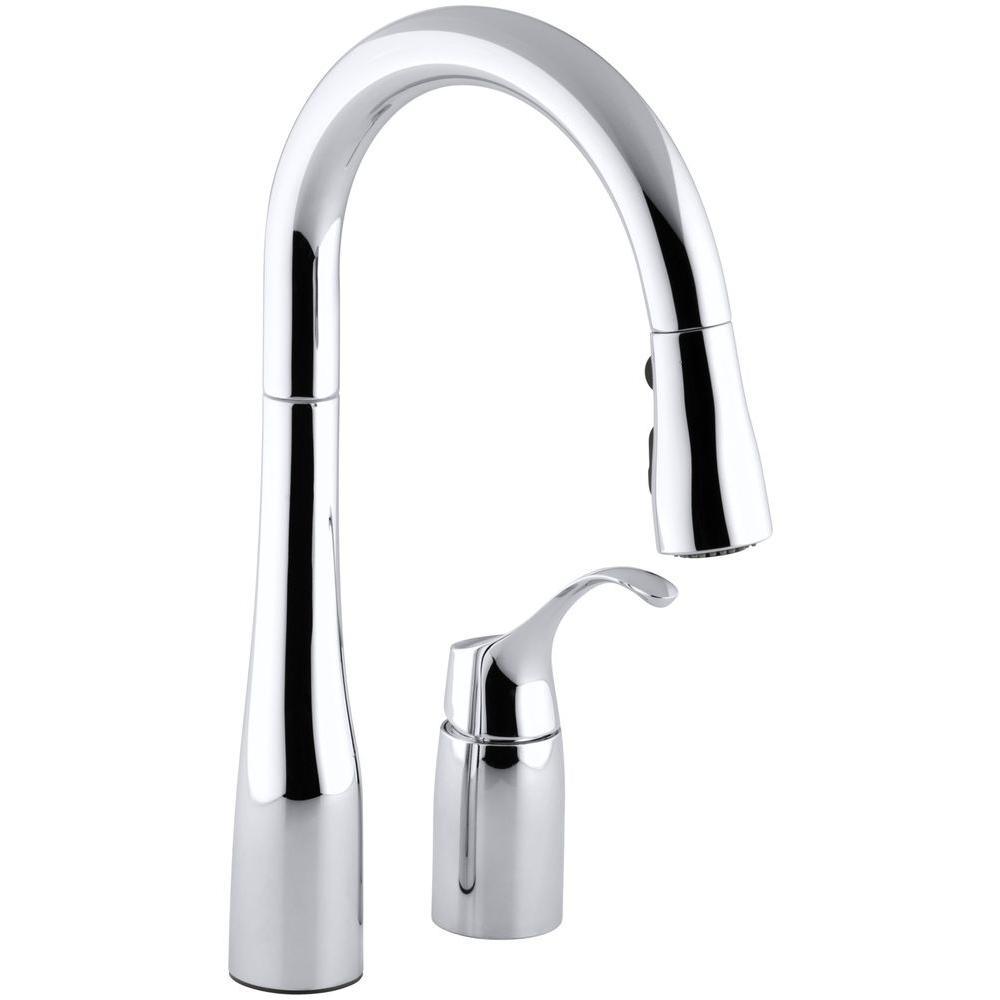 Simplice Single-Handle Pull-Down Sprayer Kitchen Faucet in Vibrant Stainless - Super Arbor