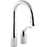 Simplice Single-Handle Pull-Down Sprayer Kitchen Faucet in Vibrant Stainless - Super Arbor