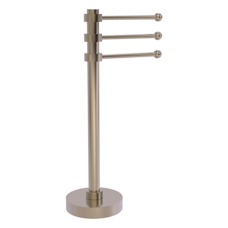 Allied Brass Vanity Top 3 Swing Arm Guest Towel Holder in Matte White