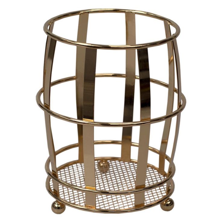 Lyon Rose Gold Steel Cutlery Holder with Mesh Bottom and Non-Skid Feet