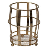 Lyon Rose Gold Steel Cutlery Holder with Mesh Bottom and Non-Skid Feet