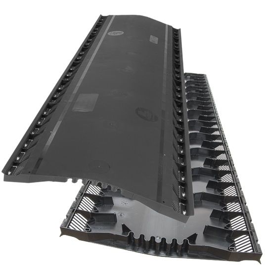 TRI-BUILT OmniRidge Pro Shingle-Over Ridge Vent with Nails, 4' Black