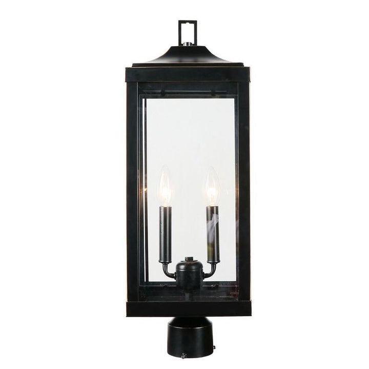 23.4 in. 2-Light Imperial Black Outdoor Post Lantern