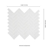 MSI Retro Bianco Herringbone 12.2 in. x 10.83 in. x 6mm Glossy Porcelain Mesh-Mounted Mosaic Tile (13.8 sq. ft. / case)