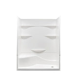 Varia 30 in. x 60 in x 76 in. 4 -pc AcrylX Acrylic Finished Shower Stall with Right Drain and Left Seat in White